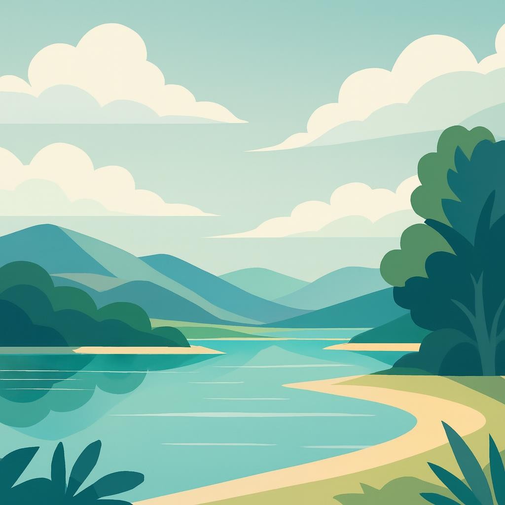Paysage inspiré du passage du jour