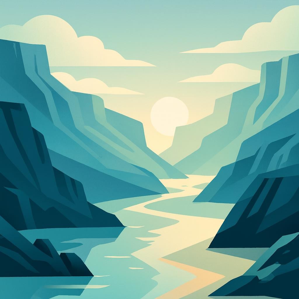 Paysage inspiré du passage du jour