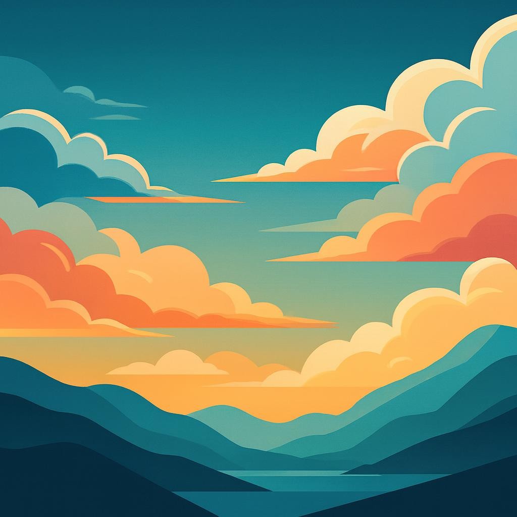 Paysage inspiré du passage du jour