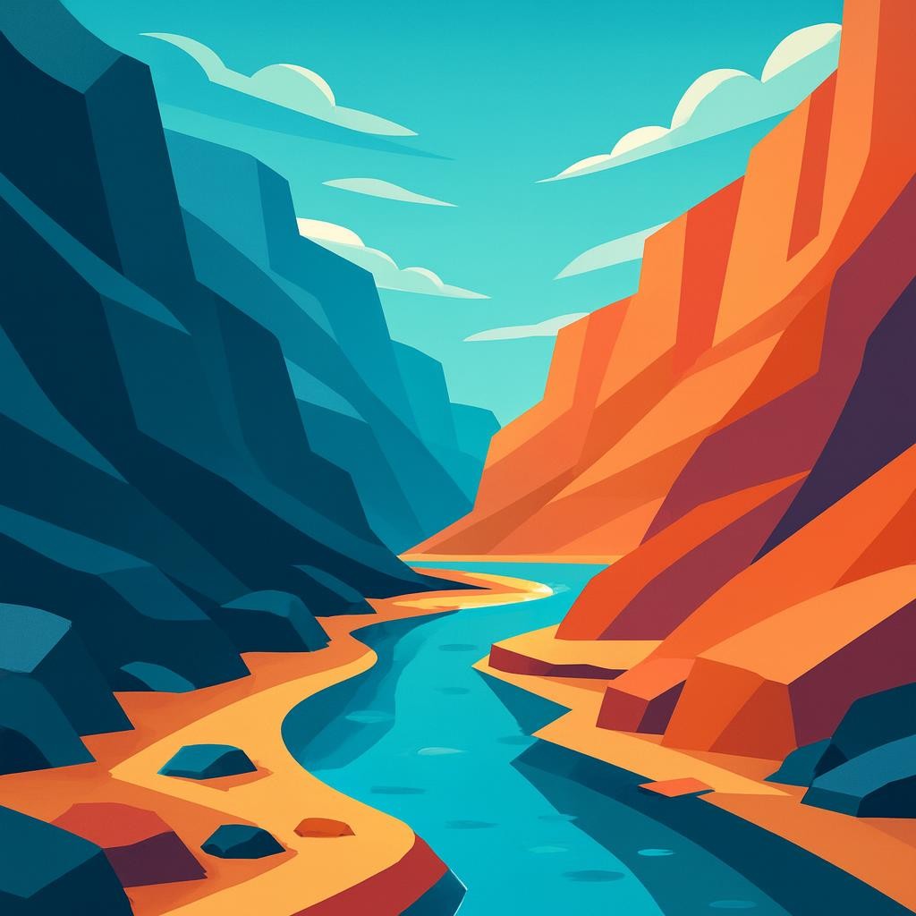 Paysage inspiré du passage du jour